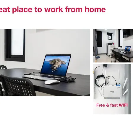 P4 Silom Large 2Beds Full Kitchen Wifi 4-6Paxアパートメント